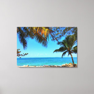 Florida Beach Palm Trees Canvas Print
