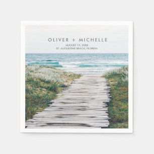Florida Beach Personalized Wedding Napkins