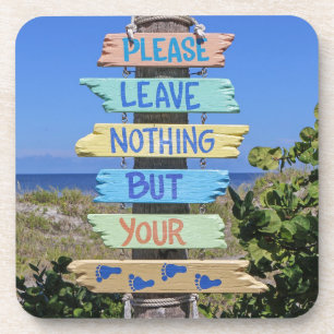 Florida Beach Sign Coaster