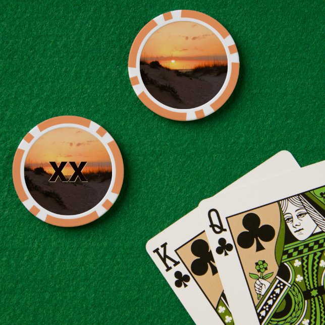 Florida Beach Sunset Poker Chips (Poker Table (Double))