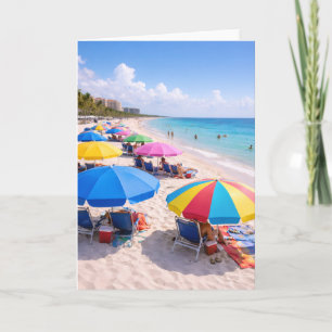 Florida Beach Umbrellas Greeting Card