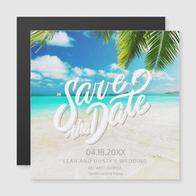 Florida Beach Wedding Magnet Réservez la date (Devant / Derrière)