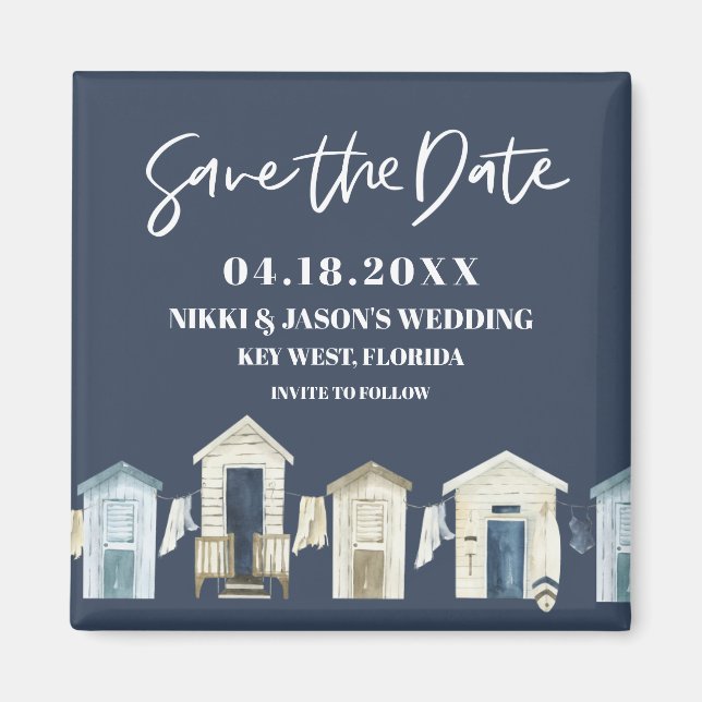Florida Beach Wedding Magnet Réservez la date (Devant)
