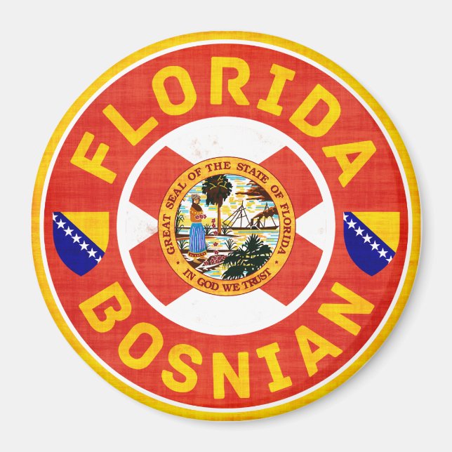 Florida Bosnian American Fridge Magnet (Front)