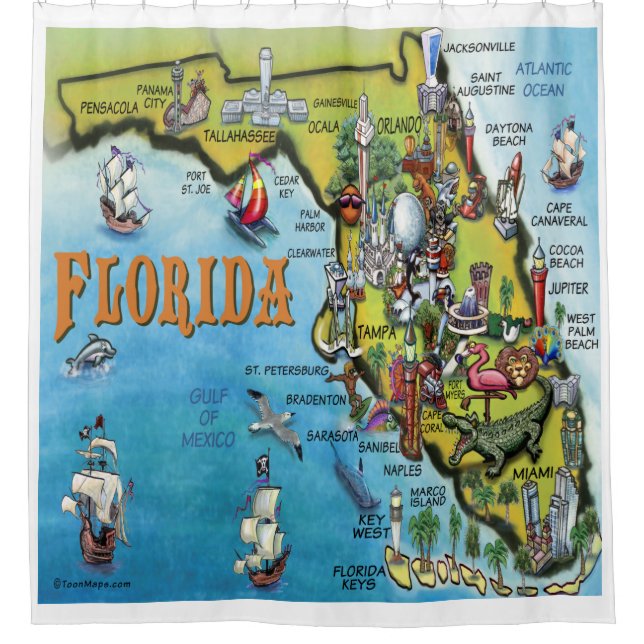 Florida Cartoon Map (Front)