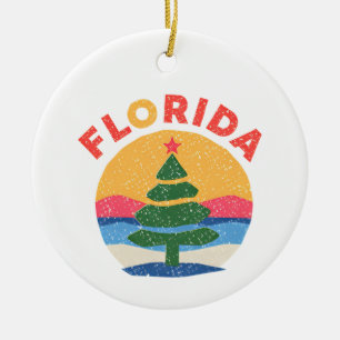 Florida christmas ceramic ornament