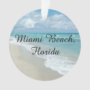 Florida Christmas Customizable Miami Beach Ocean Ornament