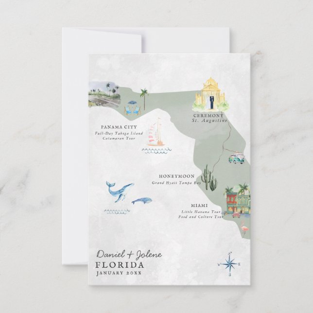 Florida | Destination Wedding Itinerary Map (Front)