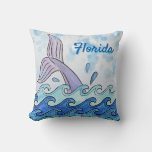 Florida Dolphin Tail Outdoor Pillow