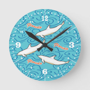 Florida Dolphin with Chapter Ring Round Clock