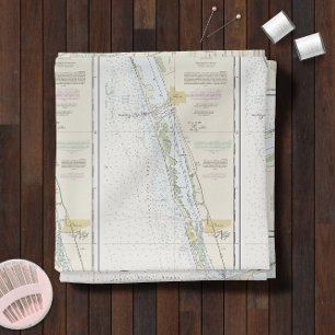 Florida East Coat Authentic Nautical Chart  Fabric