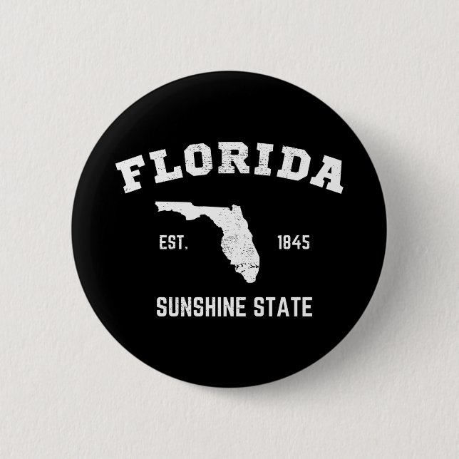 Florida Est 1845 Sunshine State 2 Inch Round Button (Front)