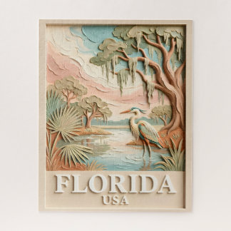 Florida Everglades Wildlife Bird Texture Landscape Jigsaw Puzzle