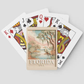 Florida Everglades Wildlife Bird Texture Landscape Playing Cards