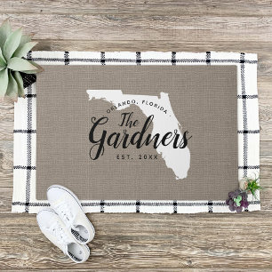 Florida Family Monogram State Doormat