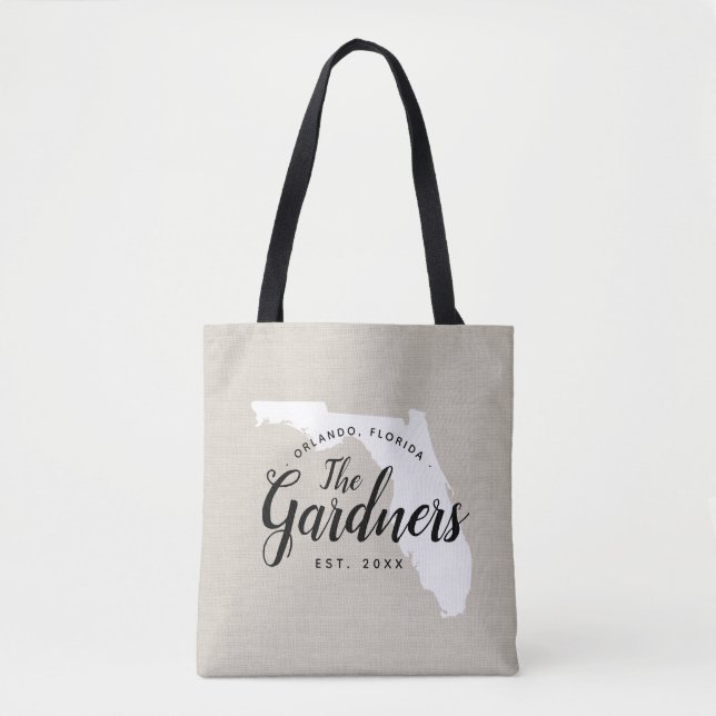 Florida Family Monogram State Tote Bag (Front)