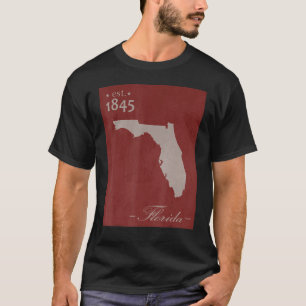 Florida FL Map Grunge Vintage State Graphic Women T-Shirt
