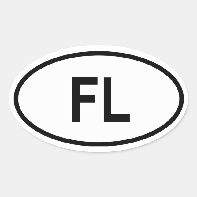 Florida "FL" Oval Sticker (Front)