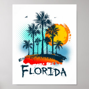 Florida Fl Summer Miami Vibes Beach Sunshine State Poster