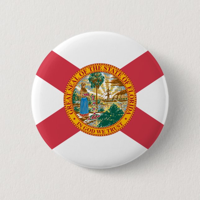 Florida Flag 2 Inch Round Button (Front)