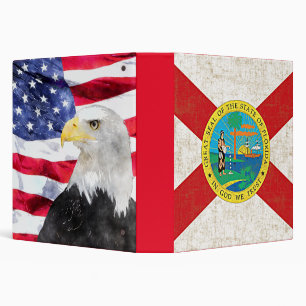 FLORIDA FLAG AGED/AMERICAN FLAG & EAGLE BINDER