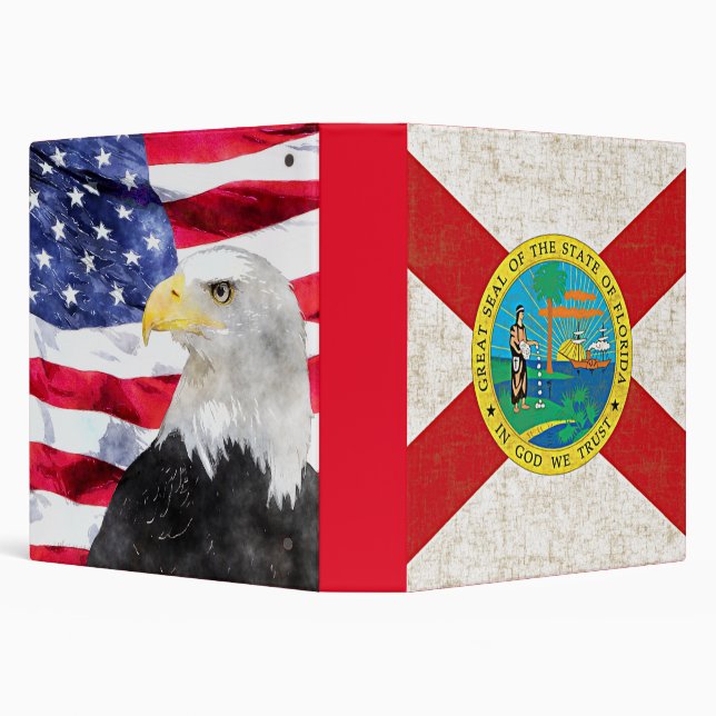 FLORIDA FLAG AGED/AMERICAN FLAG & EAGLE BINDER (Background)