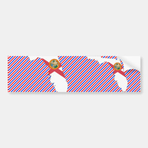 Florida Flag Map Bumper Sticker
