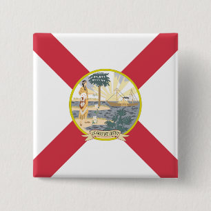 Florida Flag: The Sunshine State of Floridians 2 Inch Square Button