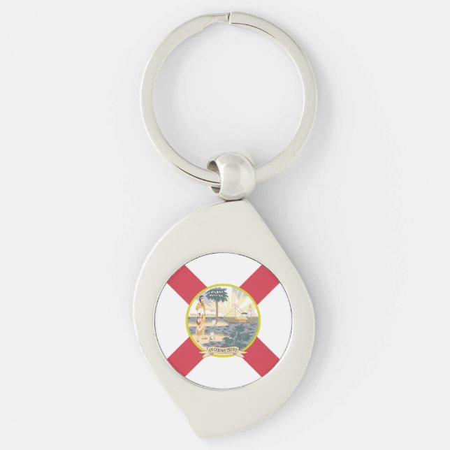 Florida Flag: The Sunshine State of Floridians Keychain (Front)