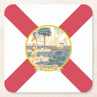 Florida Flag: The Sunshine State of Floridians Square Paper Coaster