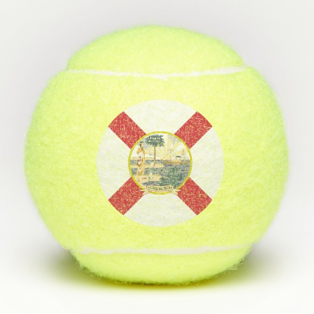 Florida Flag: The Sunshine State of Floridians Tennis Balls (Front)