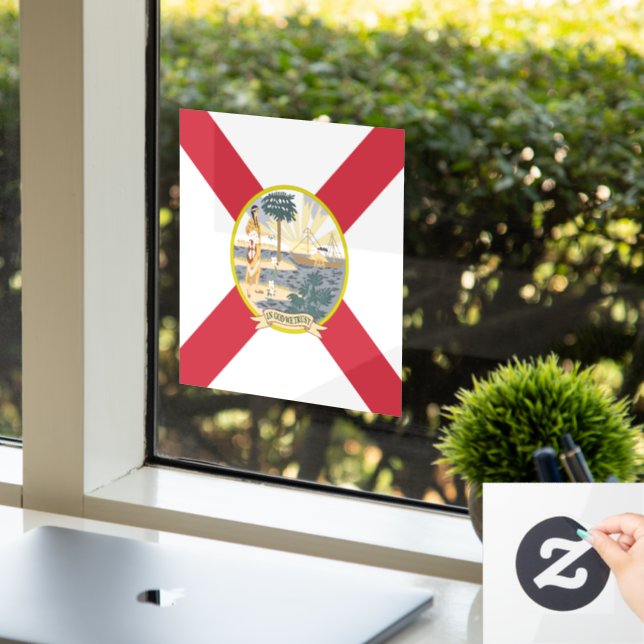 Florida Flag: The Sunshine State of Floridians Window Cling (Office)