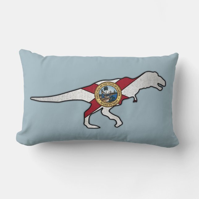 Florida flag trex dinosaur throw pillow (Front)