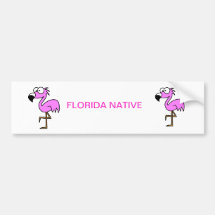 Florida Flamingo Bumper Sticker