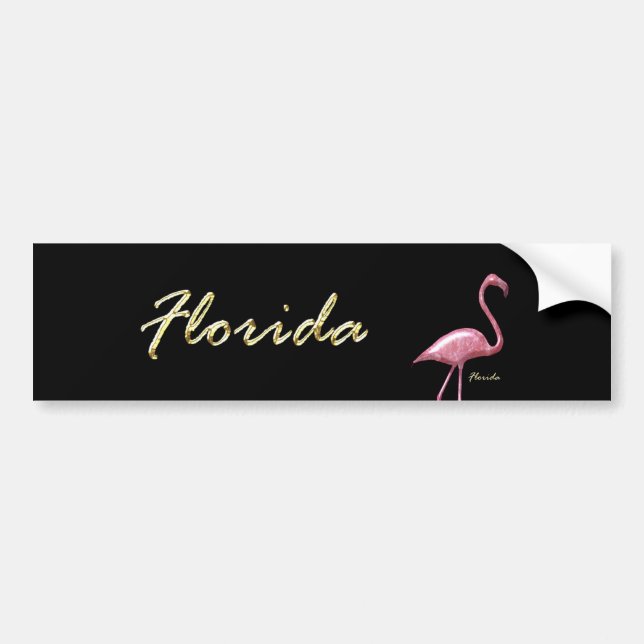 Florida Flamingo Bumper Sticker (Front)