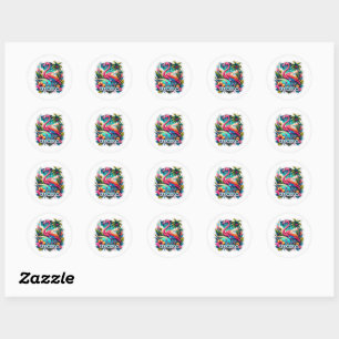 Florida, Flamingo, Classic Round Sticker