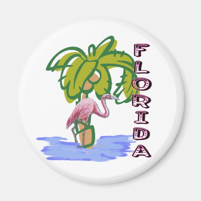 Florida Flamingo Magnet (Front)