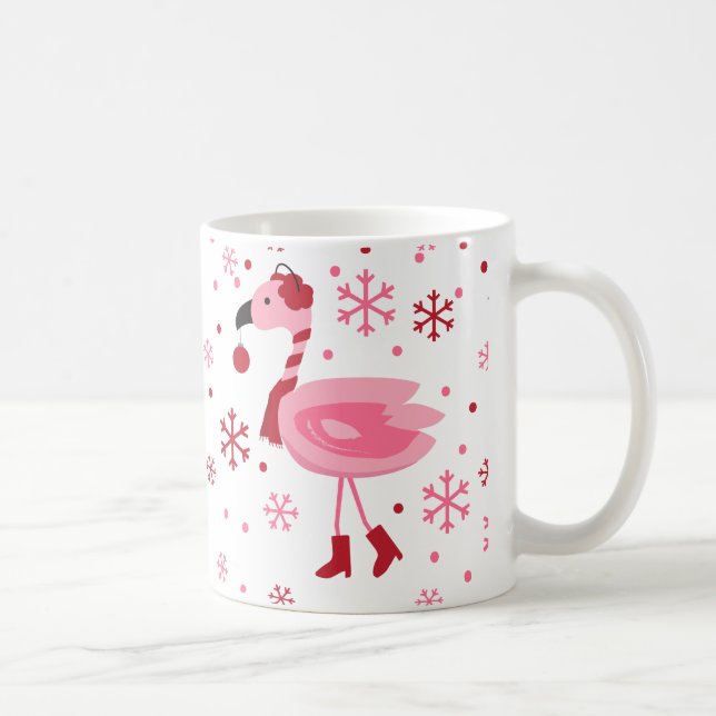Florida Flamingo Tropical Beach Christmas Holiday Coffee Mug (Right)