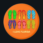Florida: Flip Flops Magnet<br><div class="desc">Colorful Flip Flops,  "I Love Florida."</div>