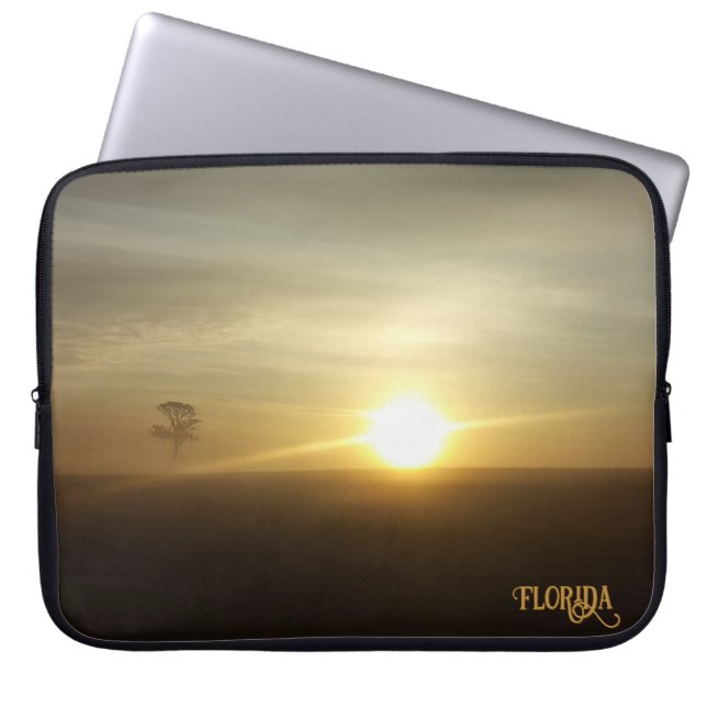Florida Foggy Morning Sunrise Natural Photography Laptop Sleeve (Front)