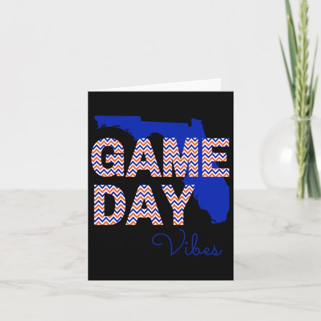 Florida Footll Game Day Vibes Fall Tailgate  Card (Front)