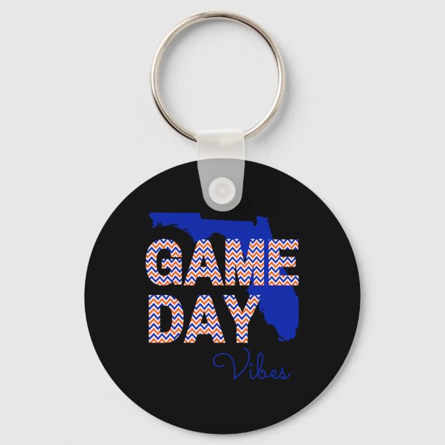 Florida Footll Game Day Vibes Fall Tailgate  Keychain (Front)