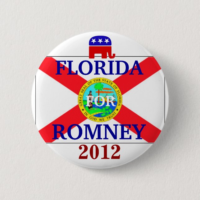 Florida for Romney 2012 2 Inch Round Button (Front)