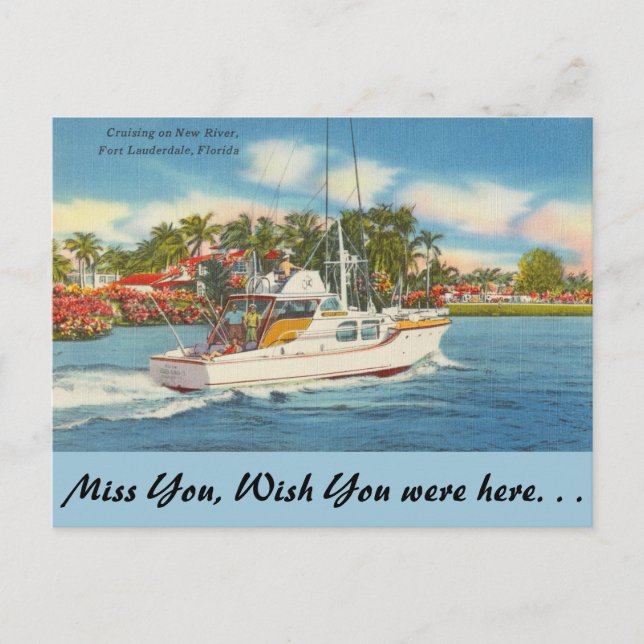 Florida, Ft. Lauderdale, New River Postcard (Front)
