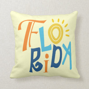 Florida fun typographic design throw pillow