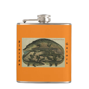 Florida Gators Flask. Vinyl wrapped Hip Flask