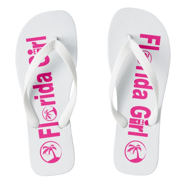 Florida Girl Flip Flops, Wide Straps Flops (Footbed)