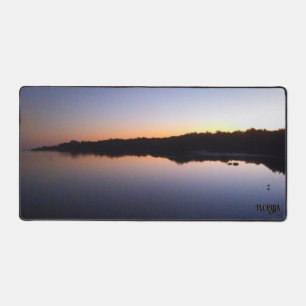 Florida Glassy Still Ocean Sunrise Natural Photo Desk Mat