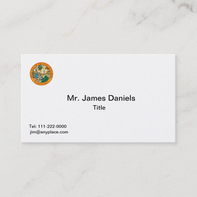 Florida Great Seal Business Card Templates (Front)