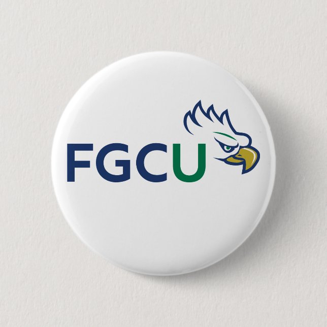 Florida Gulf Coast University Eagles 2 Inch Round Button (Front)